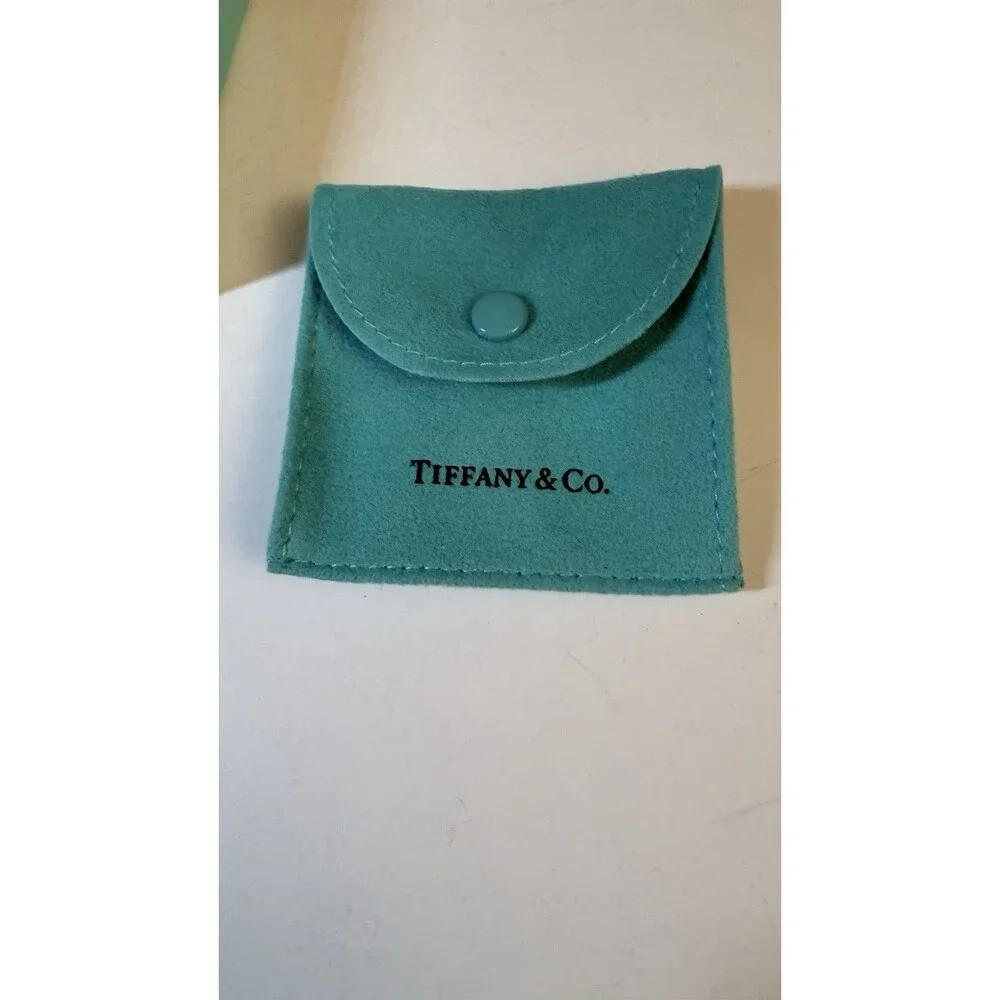Tiffany & Co Blue Gift Box With Square Snap Suede Pouch Anti Tarnish